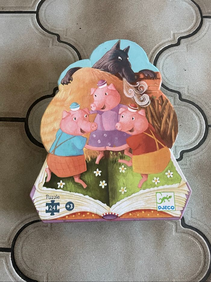 Puzzle 24 pièces les trois petits cochons - Djeco
