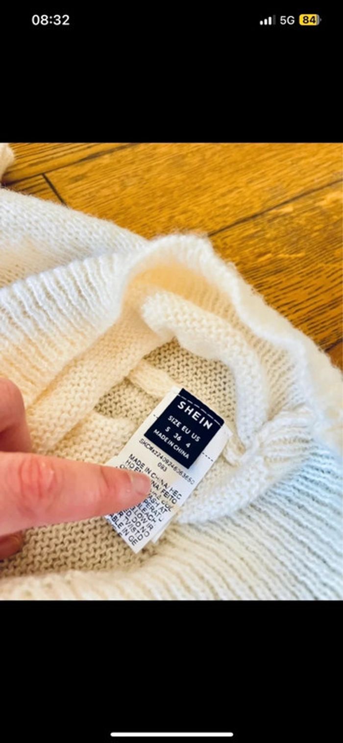 Sublime pull long blanc écru à col neuf taille M Envoi rapide - photo numéro 5