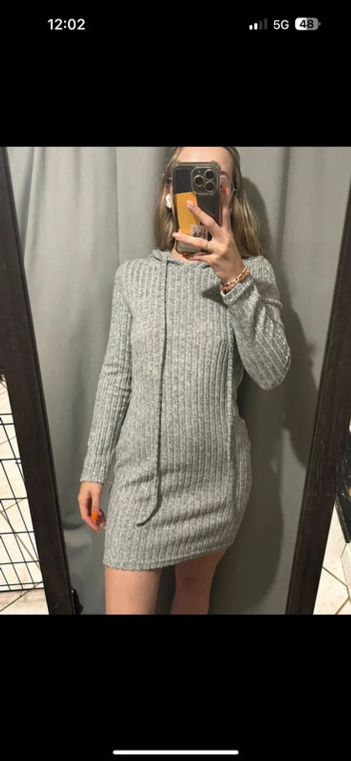 Robe pull gris S