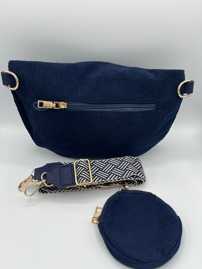 Sac banane bandoulière velours - photo numéro 3