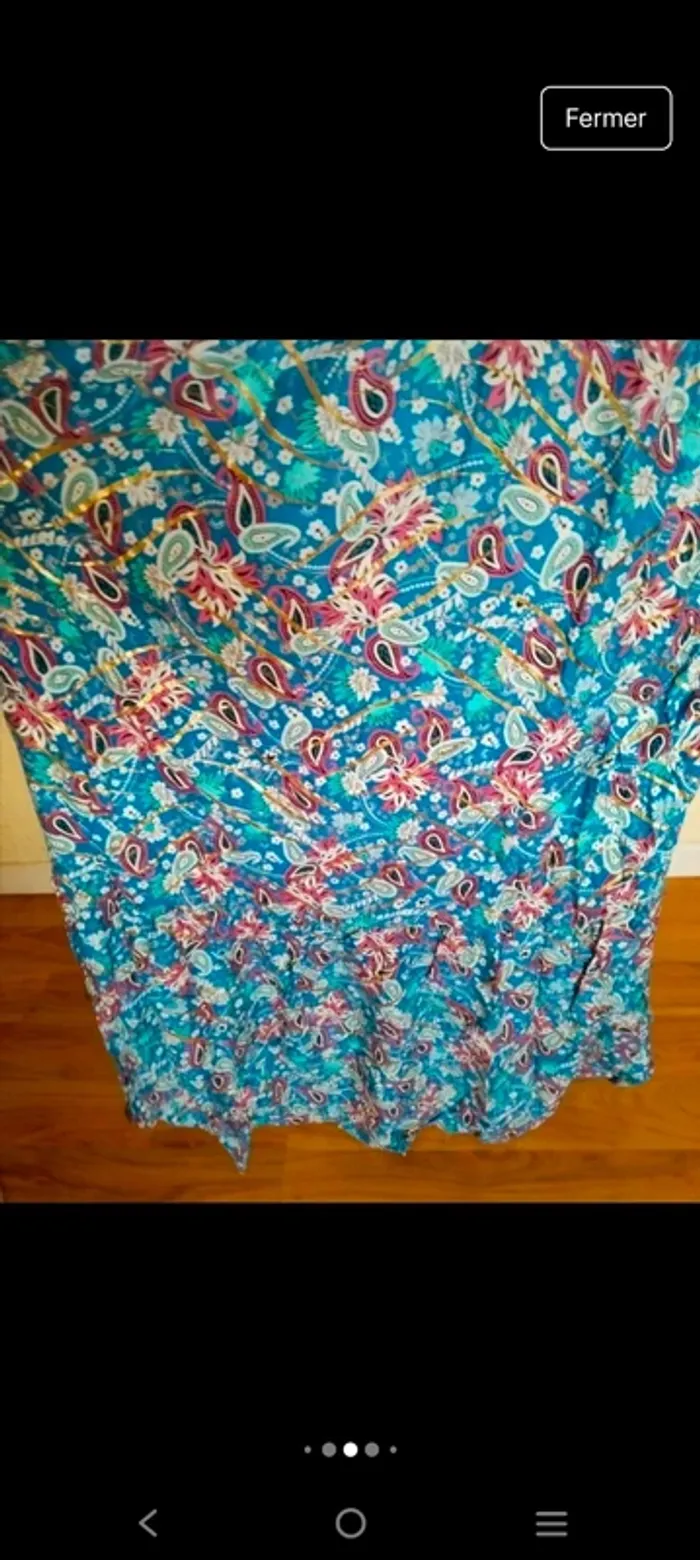 Sublime robe longue femme été avec dorures taille 36 38 S M - photo numéro 5
