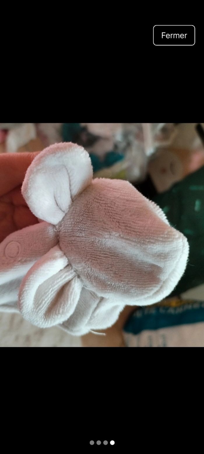 Pyjama chaud bébé fille naissance – velours doux, très bon état - photo numéro 4