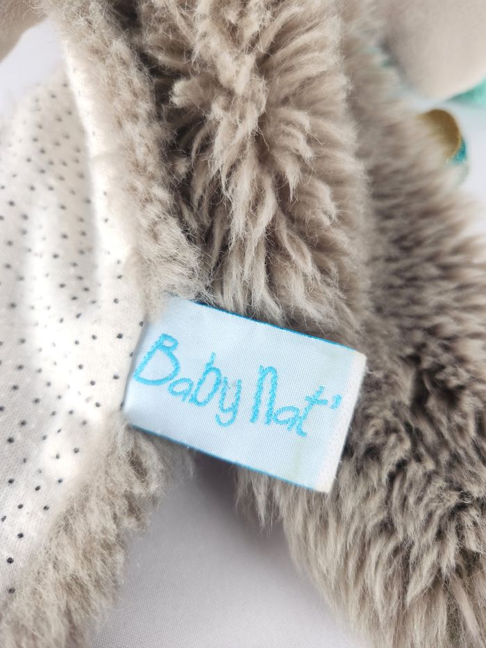 Doudou Ours Frisounours BabyNat - Gris Beige Blanc - Très Bon État - photo numéro 5
