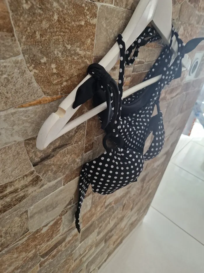 1 ensemble maillot de bain bleu marine avec points blanc taille 38 - photo numéro 8