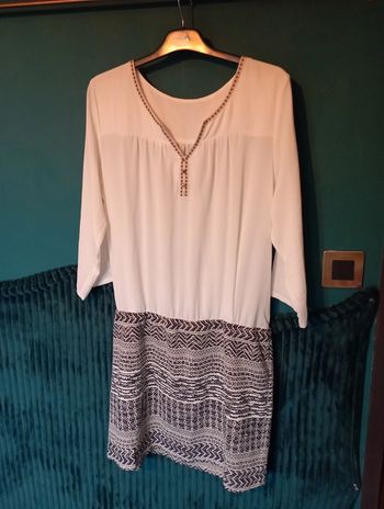 Robe midi bi matière