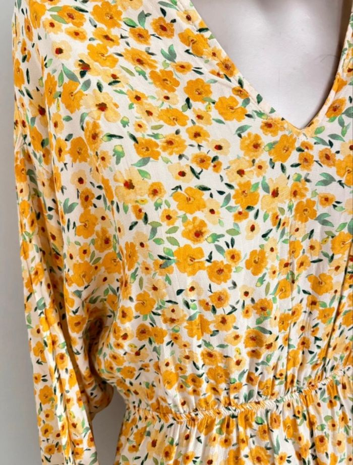 Robe longue bohème fleurie jaune & blanche taille 38 (M) Promod - photo numéro 5