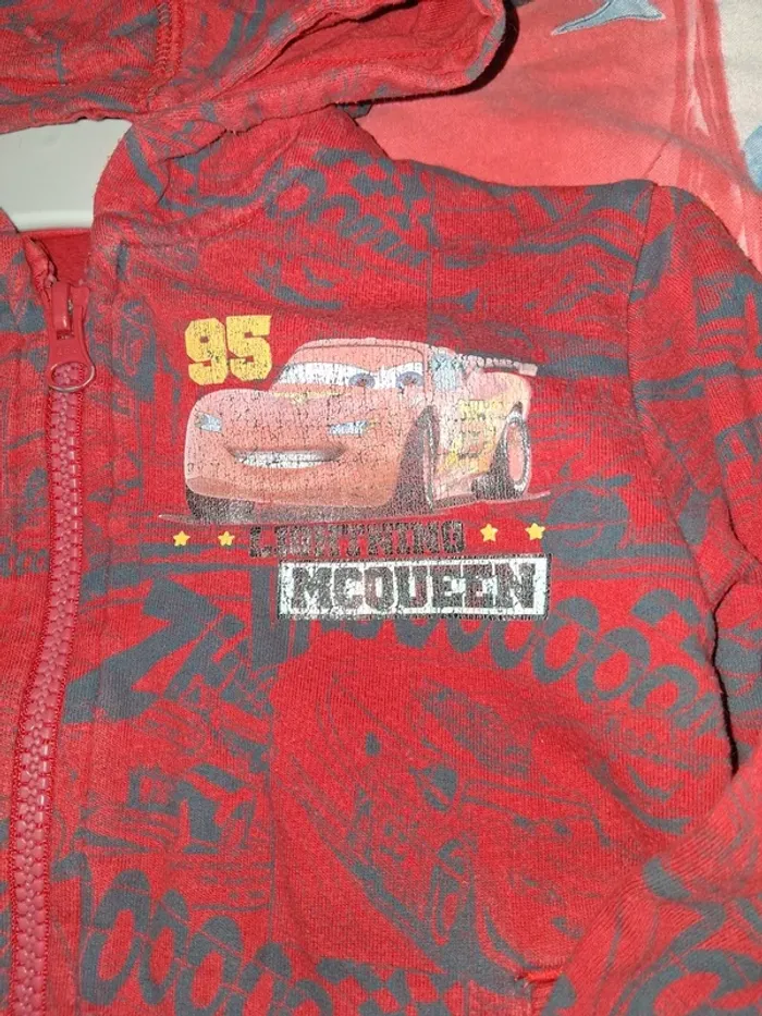 Gilet zippé a capuche 3ans disney cars - photo numéro 2