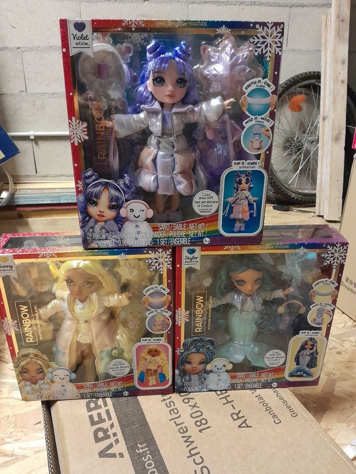 Lot de 3 poupées rainbow high winter