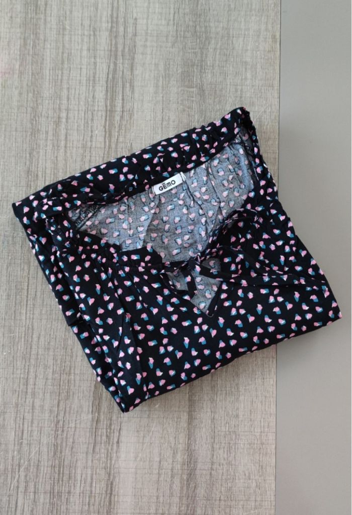 Blouse femme Gémo taille L – Noir motifs roses – Très bon état – Chic décontracté - photo numéro 7