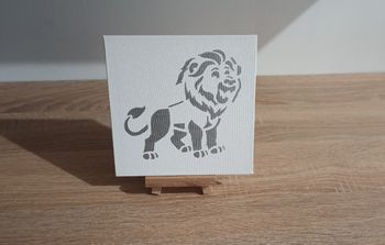 Toile lion (argent)