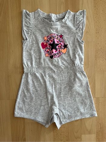 Combinaison short gris Converse fille 18mois TBE