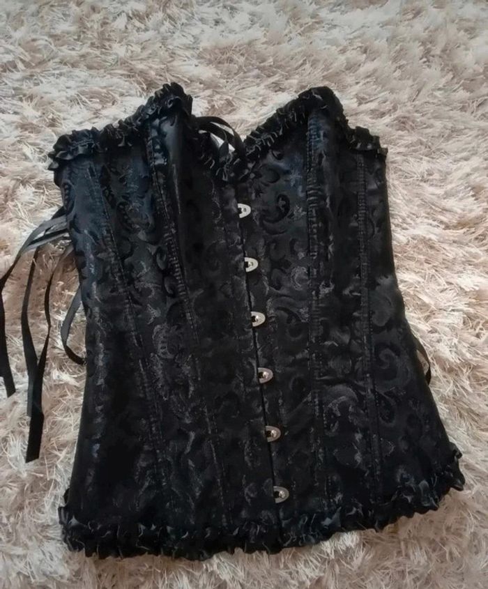 A31 corset bustier rétro vintage noir à lacets ajustable - photo numéro 7