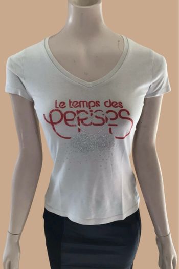 Tee-shirt MC Le Temps des Cerises – Taille XS – Blanc – Bon état