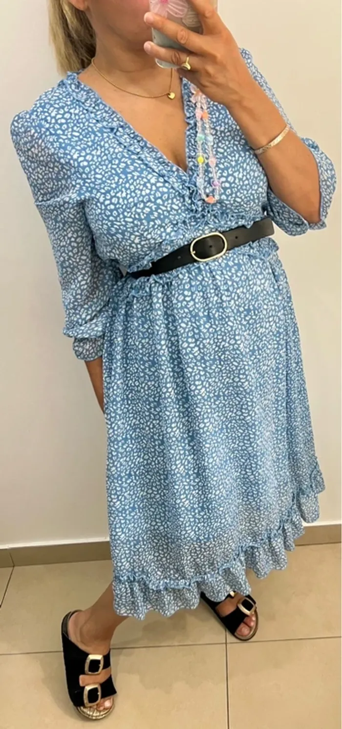 Robe Imprimée Léopard Avec Volant Taille M - photo numéro 5