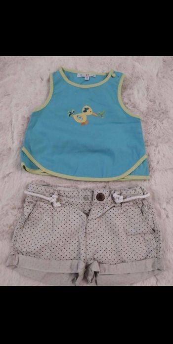 Short Zara + blouse 12 mois - 1 an fille