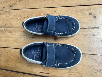 Chaussures bateau suédine marine avec scratch 30 Gemo