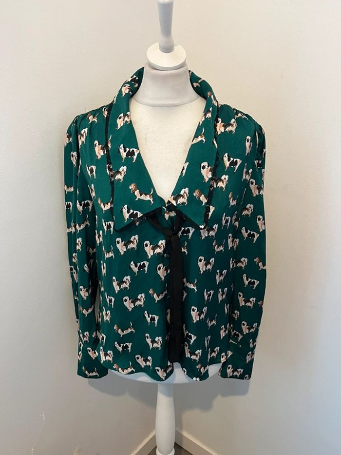 Chemisier vert à motifs Zara L