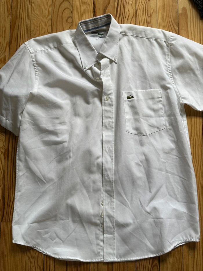 Chemise Lacoste vintage blanches manche courte