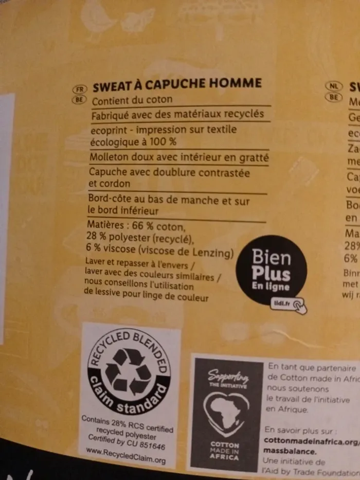 Sweat à capuche homme taille M - photo numéro 2