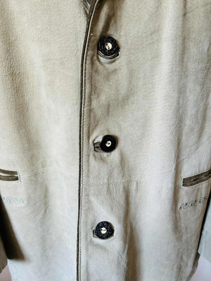 🌿Blazer homme en daim avec broderie 54/XL Trachten cottagecore Oktoberfest Suede leather blazer🌿 - photo numéro 10