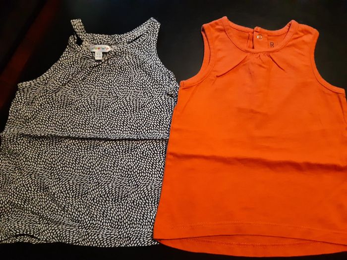 Lot 2 deba d'euros bébé fille bleu marine motif corail redoute 18 mois neuf