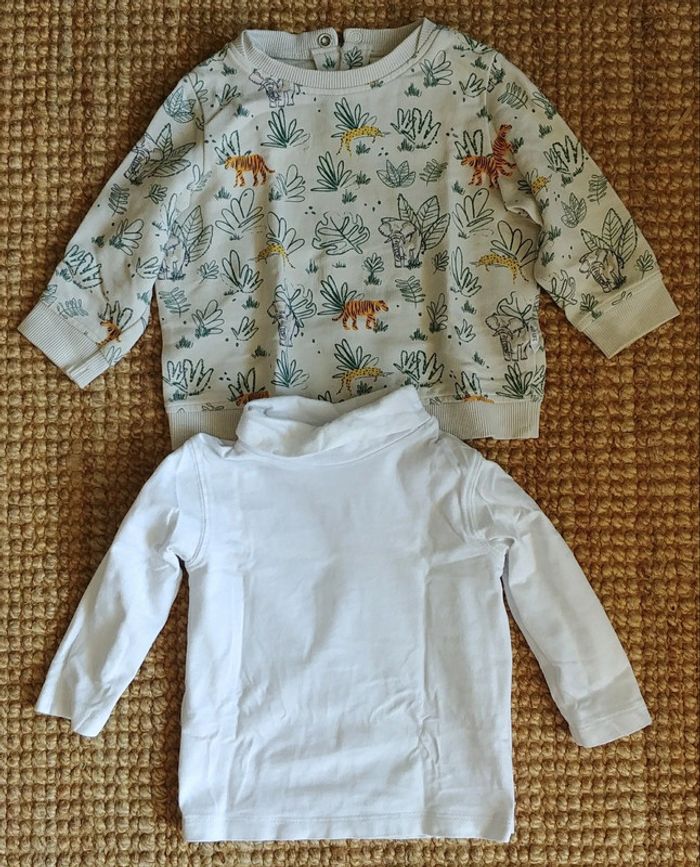 Joli ensemble 12 mois pull et sous-pull TAO motif jungle - photo numéro 4