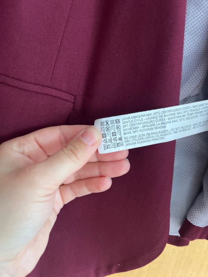 Blazer long bordeaux femme XS - photo numéro 9