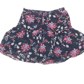 Jupe fluide / Bash / courte / fleurie / Marine / doublure / taille S-36-1