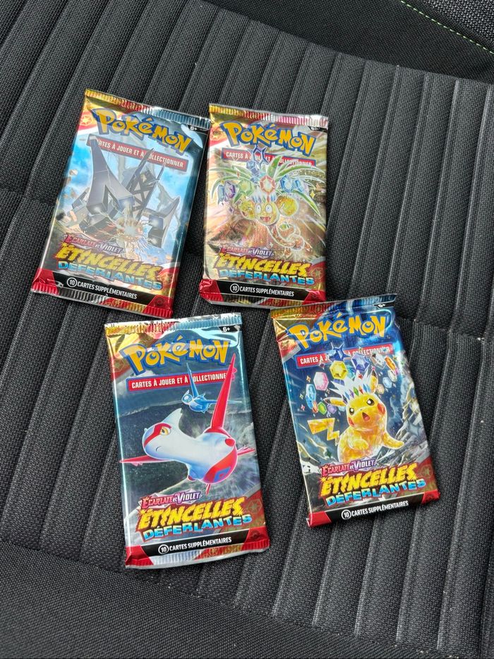 Pokémon Artset 4 Boosters Écarlate et Violet Étincelles Déferlantes TCG NEUF scellés cartes à collectionner - photo numéro 2