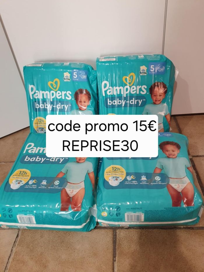156 couches Pampers baby-dry taille 5