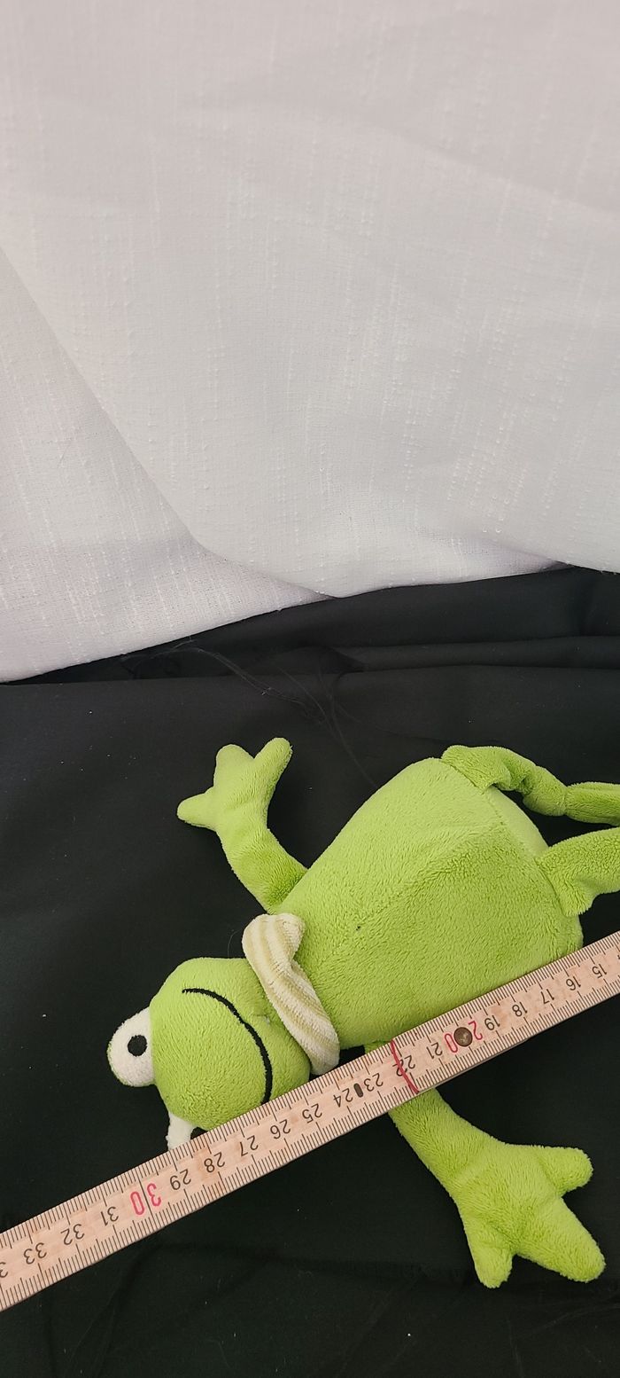 Peluche grenouille LES PETITES MARIE verte 30 cm - photo numéro 3