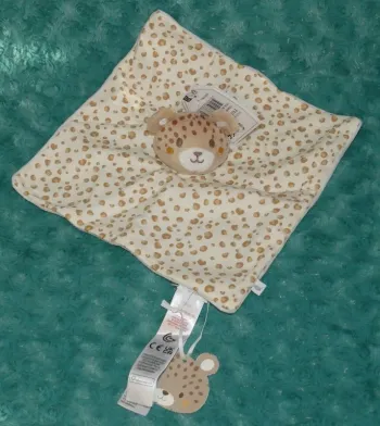 Doudou plat léopard blanc cassé beige Sergent  major 🐆Neuf