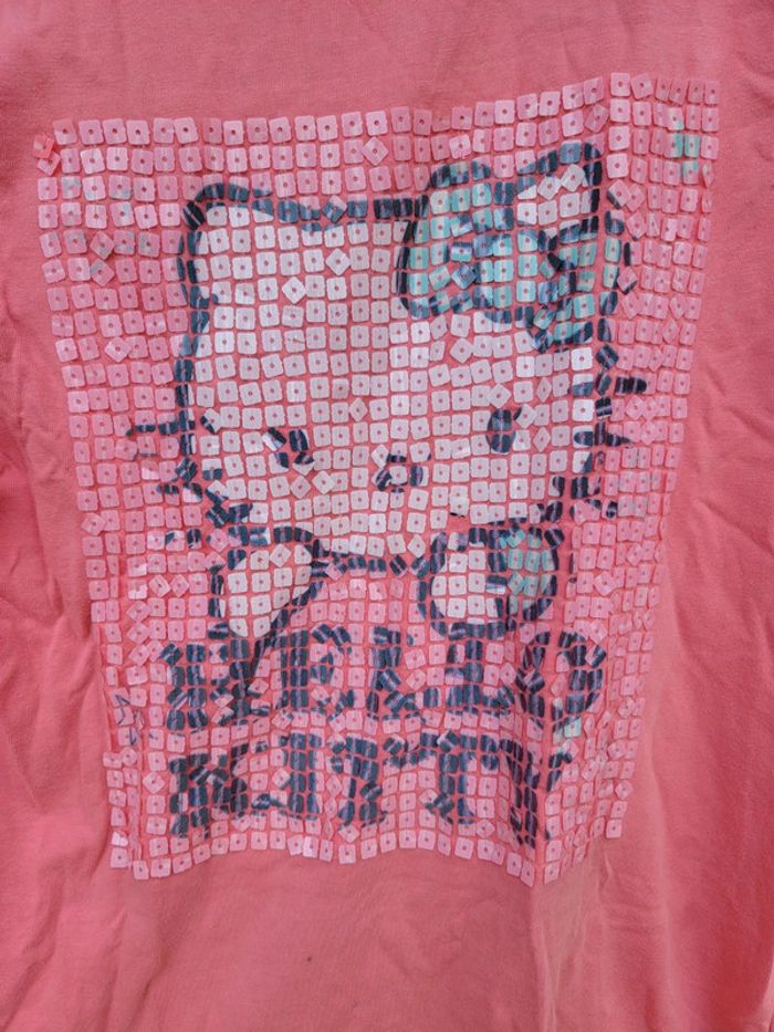 T-shirt Hello Kitty original mosaïque vintage tendance chic - photo numéro 2