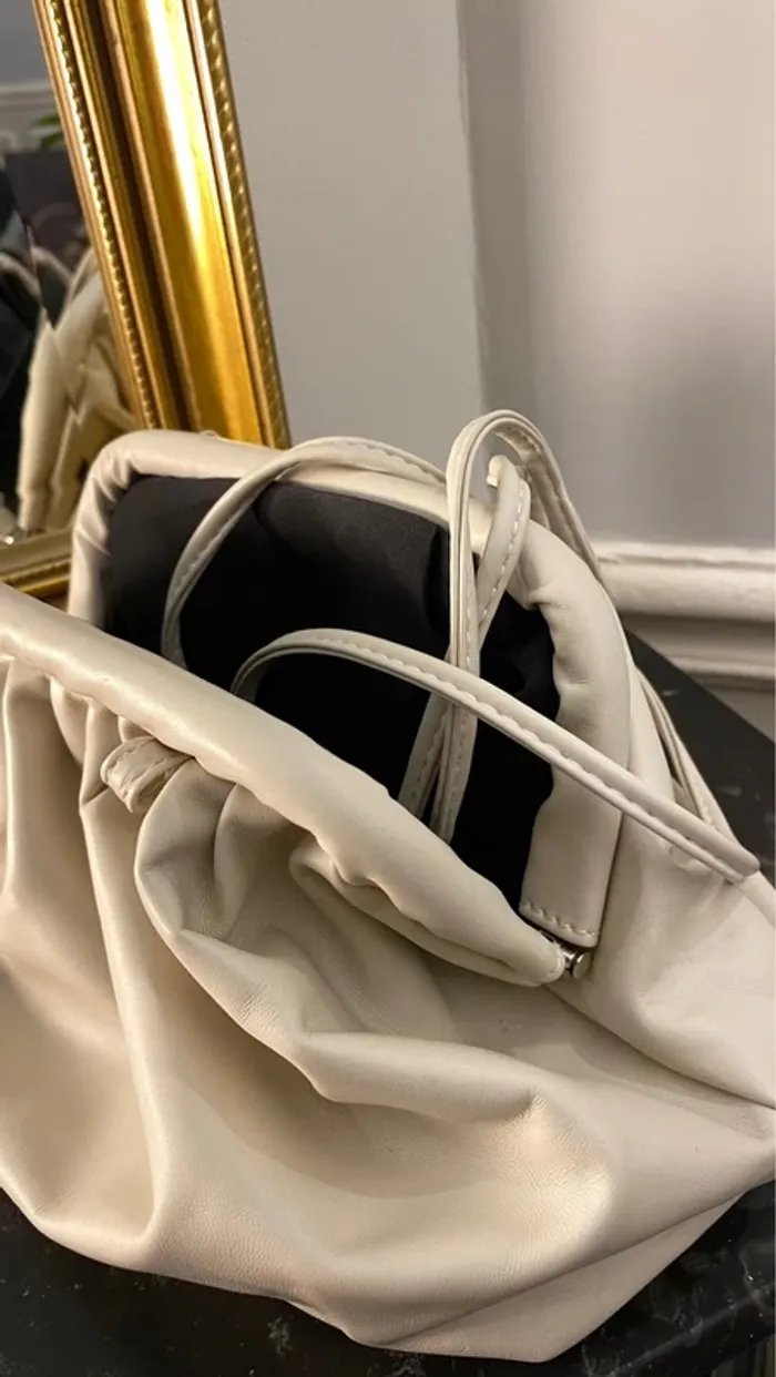 Sac pochette Bourse similicuir crème - photo numéro 5