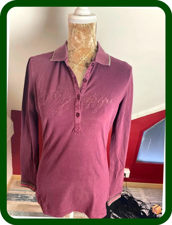 👚 Polo femme Napapijri – Taille M – Bordeaux – Broderie poitrine – État impeccable