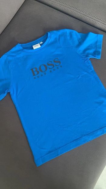 T-shirt garçon manches courtes boss 5ans bleu