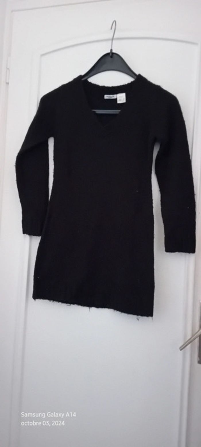Robe pull col en V noire fille 10 ans la redoute - photo numéro 6