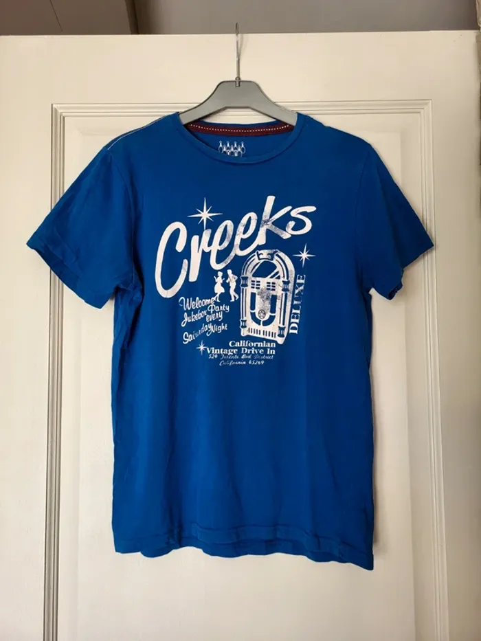 T-shirt à manches courtes bleu imprimé Creeks