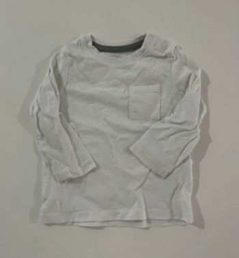Tshirt blanc manches longues - 9 mois - Kiabi