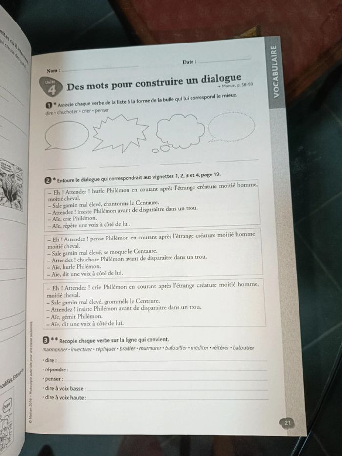 Fichier exercices français CM1 - photo numéro 2