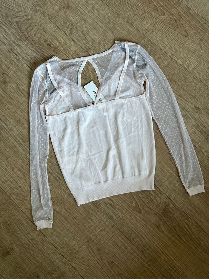 Pull rose clair neuf avec plumetis Morgan taille XS (valeur 40€) - photo numéro 8