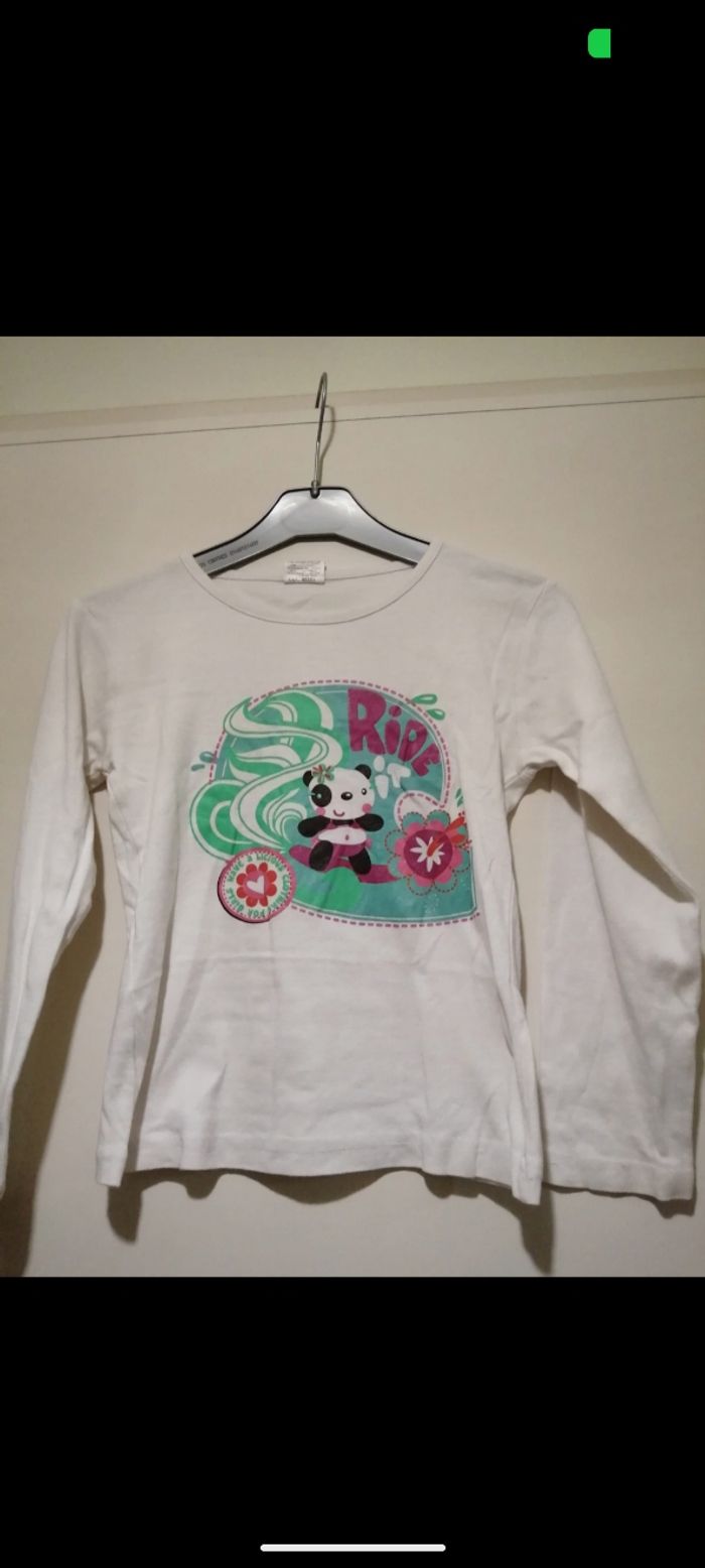 Tee shirt Jaar-ev-ani blanc imprimé. Taille 8 ans