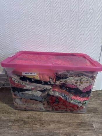 Lot 53 vêtements bébé fille 6 mois – bodies, pyjamas, robes, pantalons, pulls