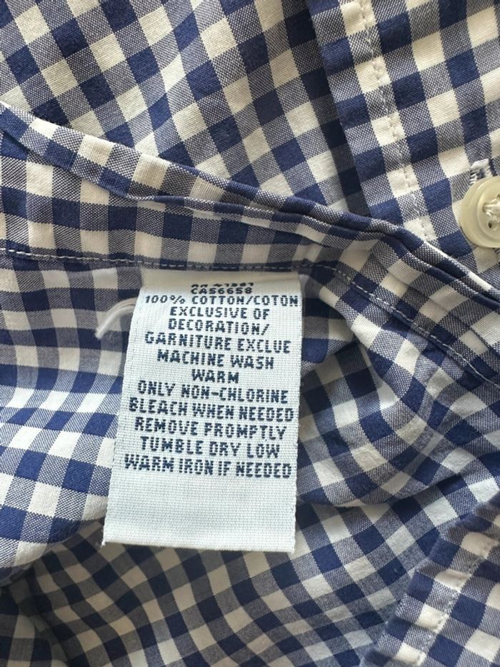 Chemise Ralph Lauren à carreaux bleu marine et blanc – Logo rouge - photo numéro 4