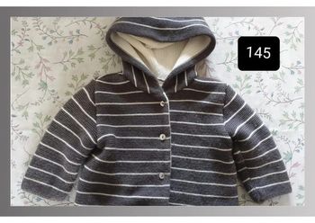 veste/gilet garçon rayé gris/blanc 12 mois