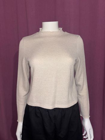 Pull beige effet côtelé, Kiabi, taille M / 38
