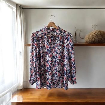 blouse Vintage Love blanc et multicolore taille M