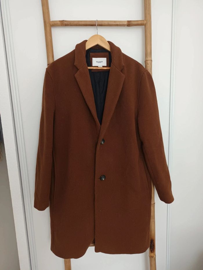 Manteau veste blazer en laine marron Pull & Bear taille L