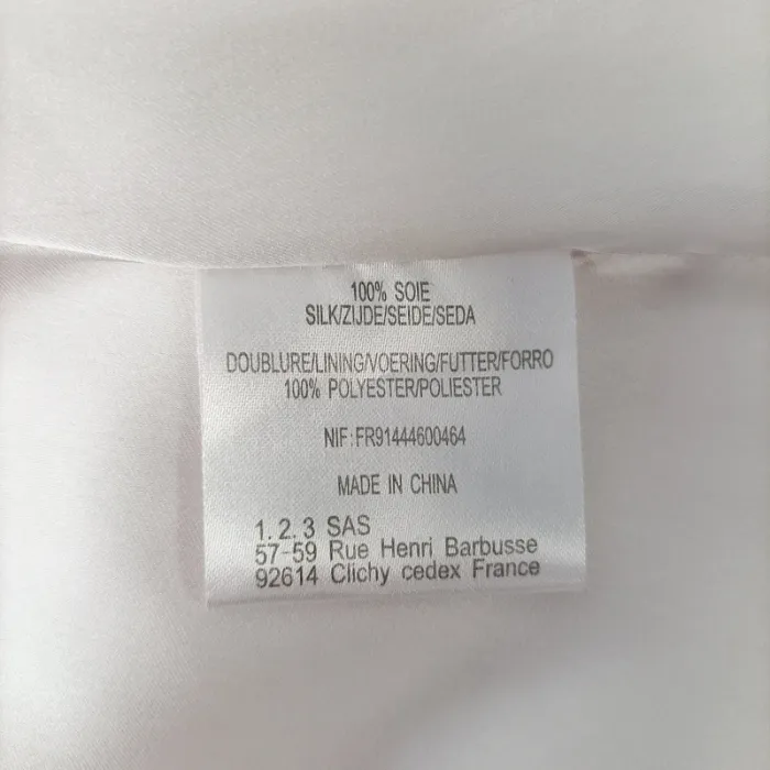 Robe corail en soie 1.2.3 Paris taille 38 détails brodés dos croisé chic été A1337 - photo numéro 7