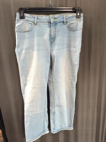 316810 pantacourt bleu clair femme 38 camaieu